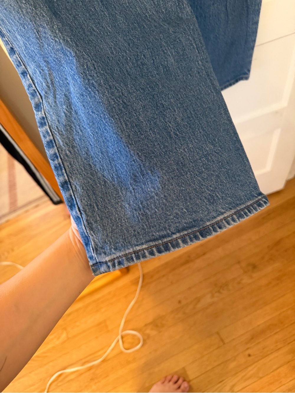 Madewell The Perfect Vintage Wide Leg Crop Women's Jeans in Medium Blue Wash - Picture 6 of 11